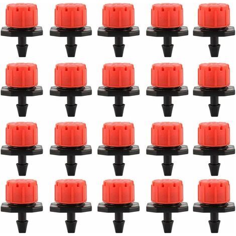 100PCS Goutteurs Irrigation Goutte à Goutte dripper, Buses de Gicleurs Émetteur Jardin, Arrosage Goutte à Goutte Automatique 360° Réglable pour Plante Serre Pelouse DIY (1/5)