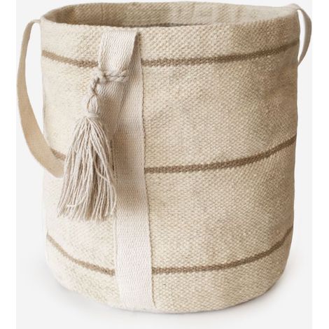 BASKET LINEAS BEIGE Y CAMEL Ø30X30CM (1/2)