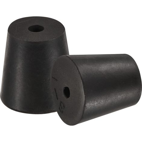 Caoutchouc Conique Bouchon 18mm à 24mm avec Trou Noir pour Bouchons, Liège, Bouchon d'égout, Bouchon tuyau d'eau, Bouchons pour instruments expérimentaux 5 Pièces (1/5)