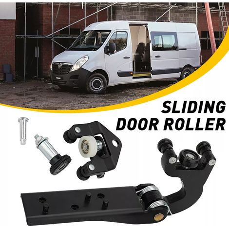 1 Charnière de guidage de galet de porte coulissante côté gauche, pour Renault Master MK3 (2011–2021), RHD Royaume-Uni, métal noir (1/5)