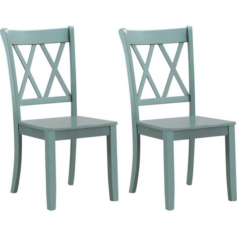 Set of 2 Dining Chairs Wooden Kitchen Side Chair Armless Chairs W/Ergonomic Back (1/5)
