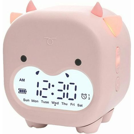 Réveil pour enfants à commande vocale avec veilleuse LED