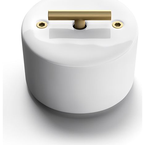 FONTINI Va-et-vient métal laiton doré satiné porcelaine blanche DO (1/3)