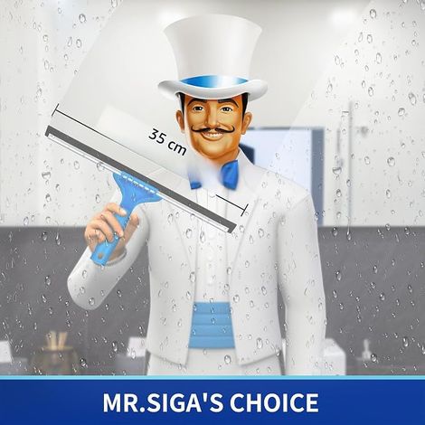 MR.SIGA Professional Window Squeegee with Microfibre Brush, 35 cm (1/4)