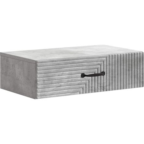 vidaXL Table d'appoint murale Gris béton 59 x 34,5 x 17 cm