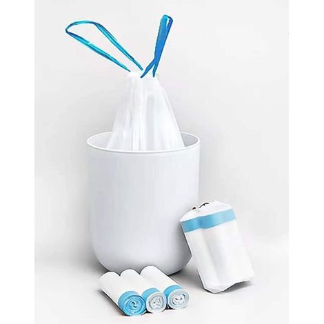 Sacchi per rifiuti termoretraibili da 4,5 litri (1,2 galloni) – 80 pezzi, bianchi, per bagno, camera da letto o cucina – Fodera ultra morbida