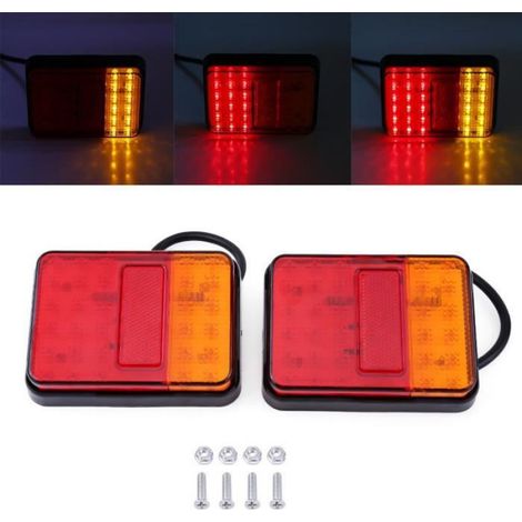 Feu Arrière LED - 30 LED 12 V - Pour Remorque Camion Caravane Camping-Car - 2 Pièces (1/4)