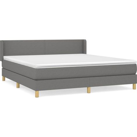 Maison Exclusive - Giroletto a Molle con Materasso Grigio Scuro 180x200 cm Tessuto (1/5)