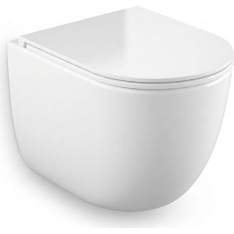 Inodoro suspendido Round Pro Total Clean blanco brillo 52 cm con tapa Soft Close – Koller Pool