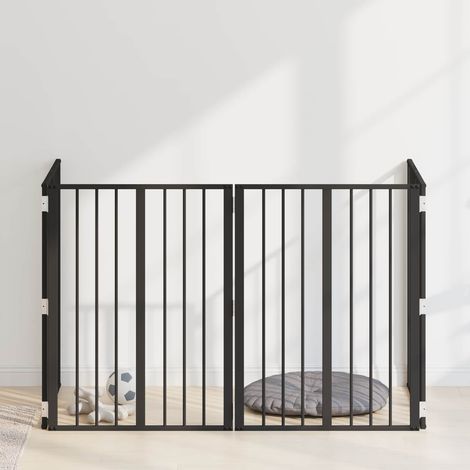 vidaXL Dog Gate 4 pcs Black 60 x 80 cm Galvanised Steel (1/5)