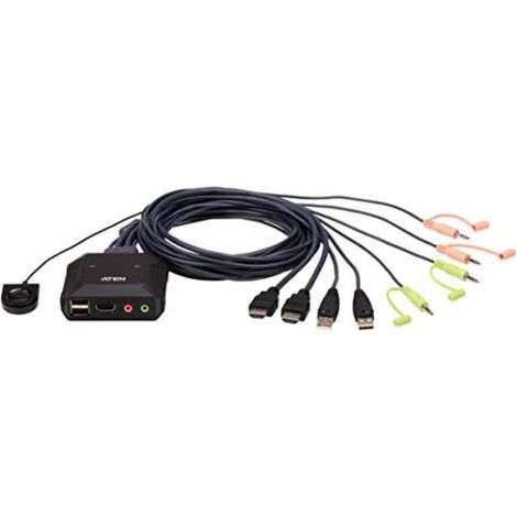 ATEN KVM switch USB 4K HDMI de 2 porte con cavo con selettore de con porta remotade (1/5)
