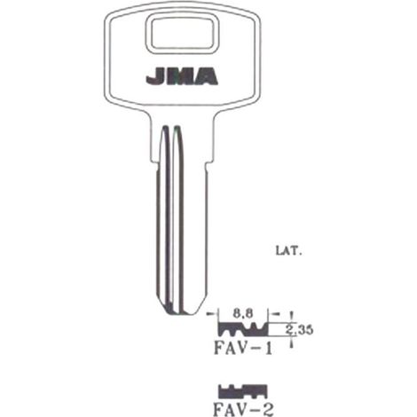 JMA llave punto jma fav-1d (caja 10) , DETALLES
Referencia                FAV-1D
Para:                       FAVOUR ®
Catálogo                  CAT. LLAVES-KEYS - C.12
Clase
