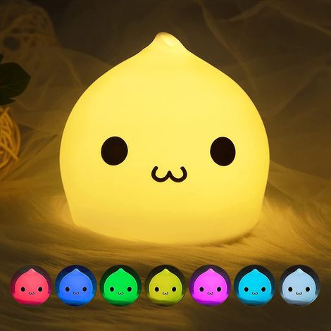 Veilleuse enfant mignonne et adorable, veilleuse à piles pour enfants, lampe de chevet mignonne pour chambre d'enfant, veilleuse bébé en silicone pour la décoration de la chambre. (1/4)