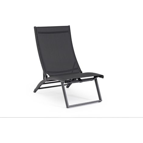 Bizzotto lounge poltrona reclinierbar Taylor grau aus Aluminium und Textilene 53 x 166,5 x 90 cm