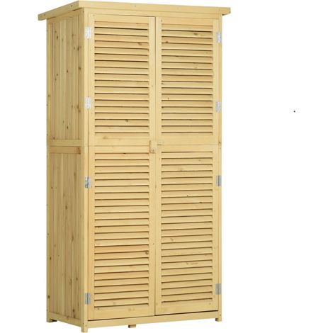 armoire de jardin easycomfort garden storage cabinet imperméable 87x46.5x160 cm (1/2)