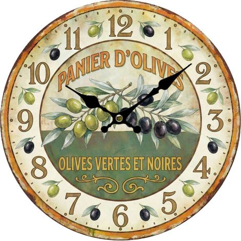 Reloj de pared vintage de aceitunas color crudo 34 cm (1/5)