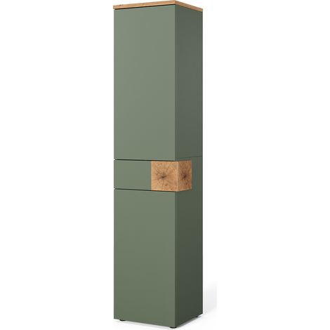 Meuble salle de bain Eden, Vert/Artisan, 40x184.2cm avec 2 portes et 1 tiroir, Vicco