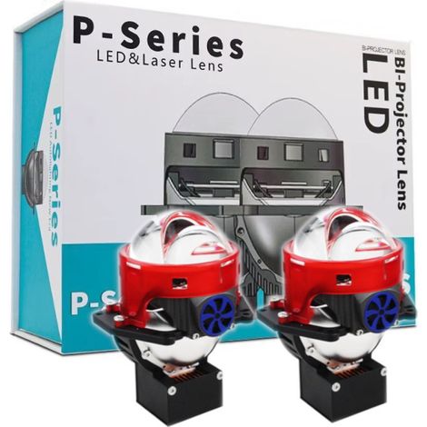 Lot de 2 lentilles laser Bi-LED à encastrer dans les phares pour feux de croisement et feux de route, 3 pouces, 156 W, 8000 lm,