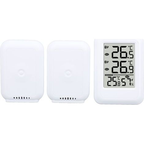 Indoor and outdoor thermometer, time display, alarm, calendar function, wireless digital, for home, factory, office (1/5)