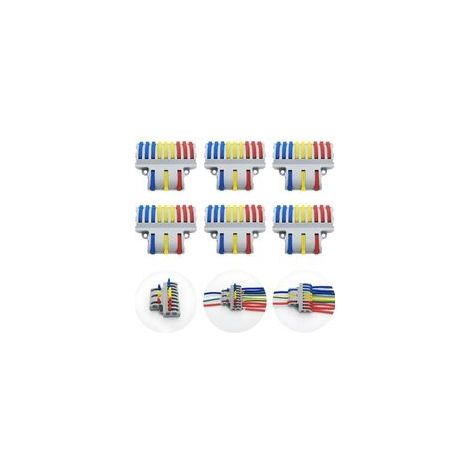 6 Pcs SPL-93 Bornes de Connexion, Connecteur Electrique Rapide, Compact Connecteur Ressort Bornier (3 in 9 out) (1/4)