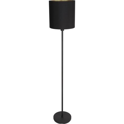Lampada da terra - nero - NOOR - metallo tessile - Ø 30cm - E27 - (1/4)