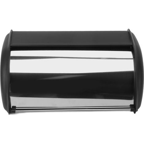 Boîte à pain en fer forgé, résistante et polie miroir, idéale pour la maison, le magasin ou le bureau (noire). (1/5)