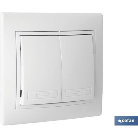 Doble interruptor-conmutador empotrar modelo pacific (bl)