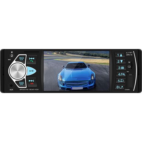 Autoradio MP5 mains libres Bluetooth avec grand écran HD 4,1 pouces, lecteur de carte et clé USB. (1/3)