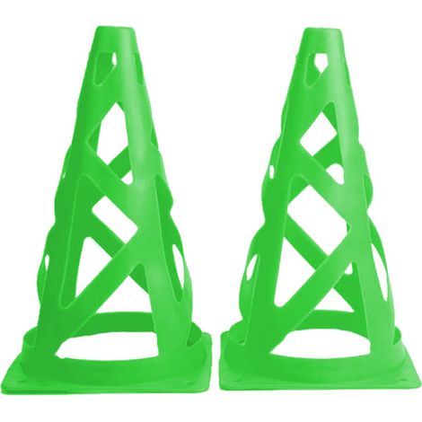 Cônes d'entraînement creux pour sports extérieurs - Football, patinage, sécurité routière (Vert) (1/3)