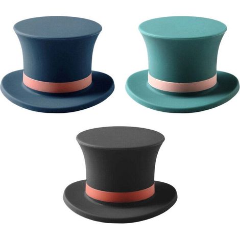 Bouchons de Bouteille en Silicone Forme Chapeau, Lot de 3 Coloris Assortis pour Vin et Boissons (1/5)
