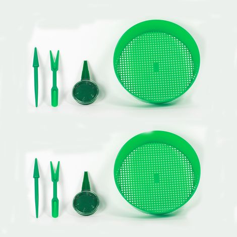 (3 Stück) ×2 Kunststoff-Gartensiebe, Gartensiebe, Sandsiebe, Kompostsiebe, Erdsiebe, Sukkulentensiebe, Sand- und Steinfilter (1/5)