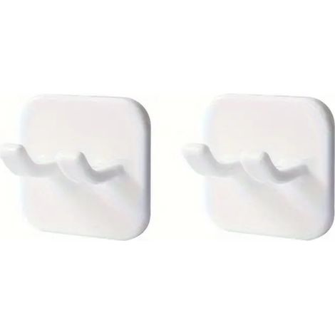 Zwei selbstklebende Rasiererhalter, multifunktionale Wandhaken, wasserdichte Duschhaken, geeignet für Rasierer, Stecker, Bademäntel und Handtücher (weiß).