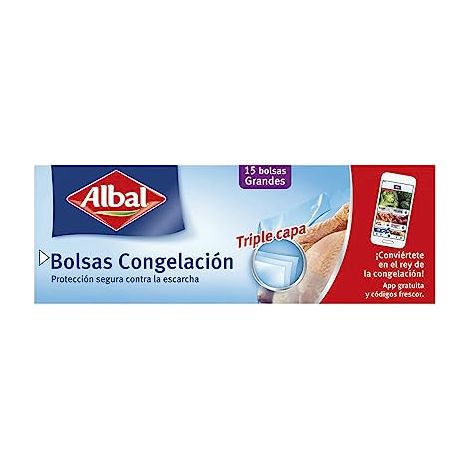 Set de Bolsas Reutilizables para Alimentos Albal Grande Congelador 15 Unidades