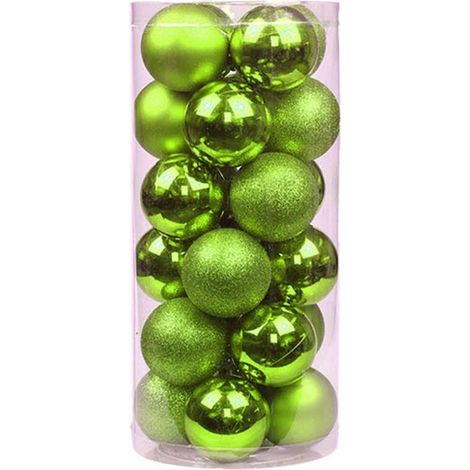 Boule de Noël 60mm, lot de 24 ornements pour sapin, déco brillante, boules dorées, parure d'arbre festif, ensemble de suspendus pour Noël. (1/2)