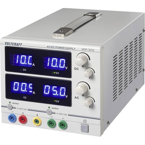 VOLTCRAFT MSP-3010 Alimentatore da laboratorio regolabile 0 - 30 V/AC 0 - 10 A 600 W presa 4 mm Num. uscite 2 x