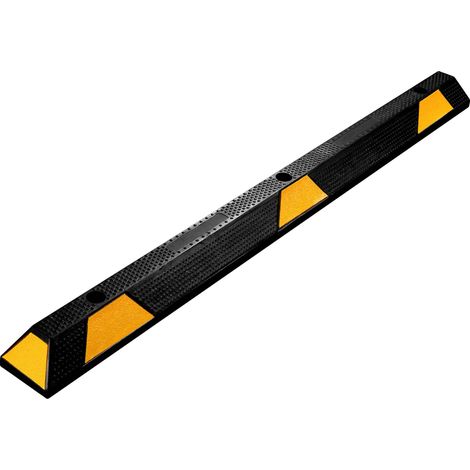 Wiltec – Butée de roue en caoutchouc 1650 x 150 x 100 mm – 13,5 kg – avec réflecteurs pour stationnement sécurisé – Stop roues pour parkings et garages - ROUE 165 X (1/5)