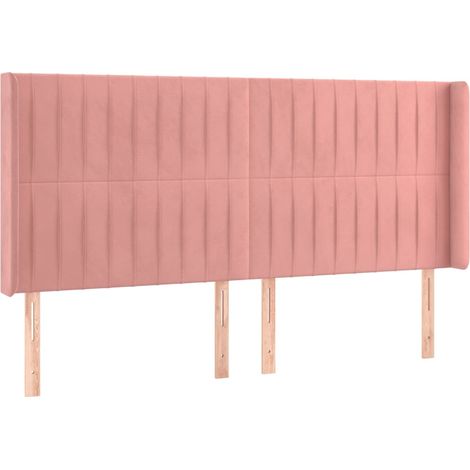 Maison Exclusive - Testiera ad Orecchio Rosa 183x16x118/128 cm in Velluto