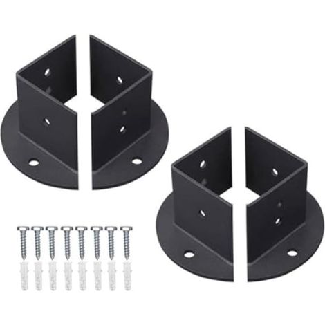 Supports de poteaux réglables robustes pour terrasse, clôture ou pergola. Construction en acier au carbone. Différentes tailles disponibles pour poteaux de 2x2, 4x4 et 6x6 pouces. Vis incluses. (1/5)
