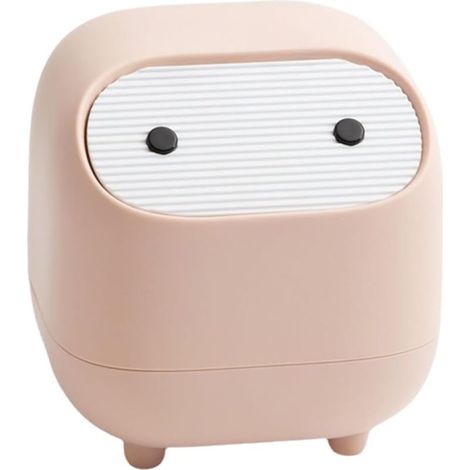 Poubelle de Bureau, Petites Fournitures de Bureau, Mini Poubelle à Double Couche, Boîte de Rangement Rose (1/5)