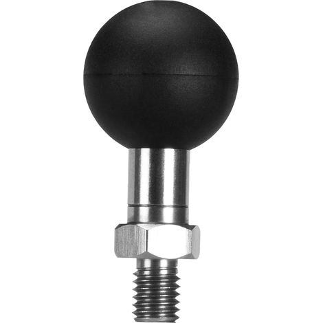Boule de montage M8 x 1,25 - Adaptateur boule de 2,5 cm - Compatible avec les montures - Taille B - Double socle - Boule d'attelage pour vélo et moto - Support de téléphone (1/5)