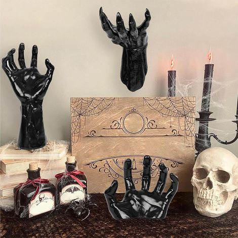 3-pack Demon Hand Figurines with LED Candles