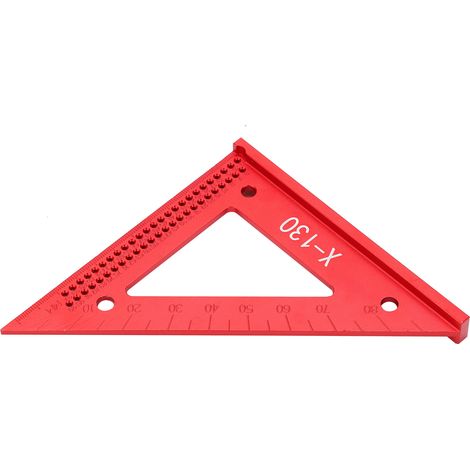 Équerre triangulaire en alliage d'aluminium 45/90° avec trous, outil de mesure manuel pour menuiserie et bois