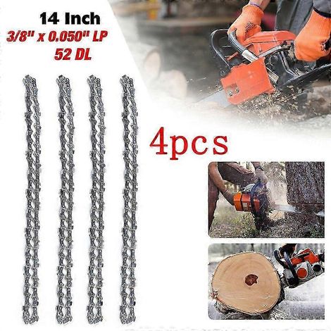 chaînes de tronçonneuse de 35 cm, 52TG, pas de 1,1 mm (3/8"), compatibles Stihl/Dolmar/Bosch/Makita/Ryobi/Einhell (1/4)