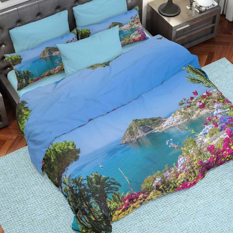 Housse de Couette, Lit (90x200), Nature, Tissu 100% Satin Frais, 100% Made in Italy (1/5)