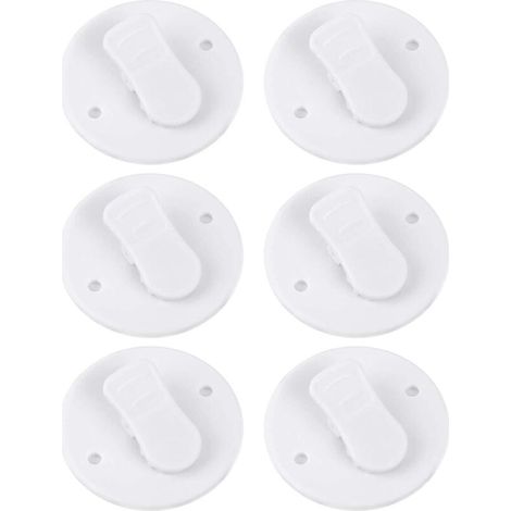 Lot de 6 Clips de Rideau de Douche Autocollants - Anti-éclaboussures - Coupe-Vent - sans Perçage - Stop Protect - Accessoire de Salle de Bain pour la Douche