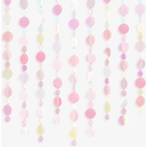 10m Guirlande en Holographique,Guirlande Cercle Point Rose Irisée Décoration de Fête Arc-en-Ciel pour Anniversaire,Mariages,Noël,Baptême,Décorations DIY et Maison (1/5)