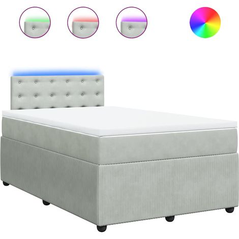Maison Exclusive - Cama box spring con colchón terciopelo gris cl (1/5)