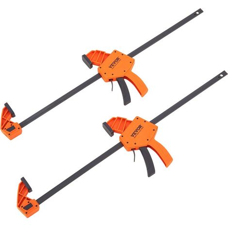 Menuisiers et charpentiers, conversion rapide avec serre-joints à une main, lot de 2, force 136 kg (1/5)