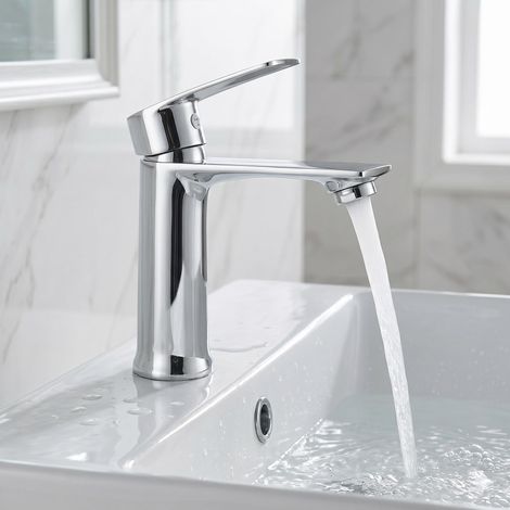 Miscelatore per lavabo a forma di elefante cromato a specchio - Rubinetto da bagno per acqua calda e fredda per lavabo e lavamani