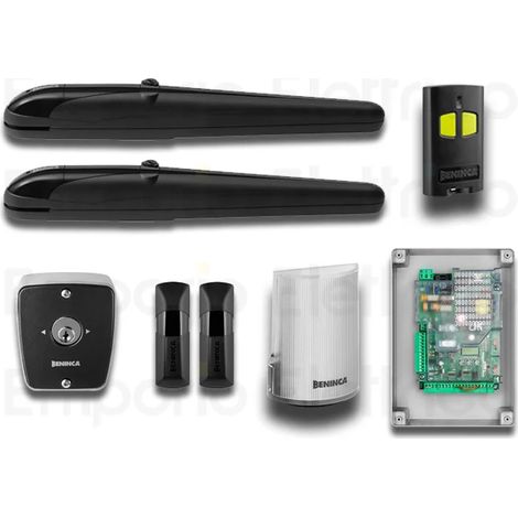 beninca kit automatisme pour portails battants 24vdc kbob2124e+tokey 959002419